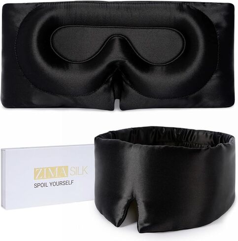 ZIMASILK 22 Momme 100% Mulberry Silk Sleep Mask for Women Sleeping, 3D Contoured Cup Eye Mask for Lash Extensions, Super Soft & Breathable, Blackout Blindfold for Nights (Grayish Green) in Saudi Arabia