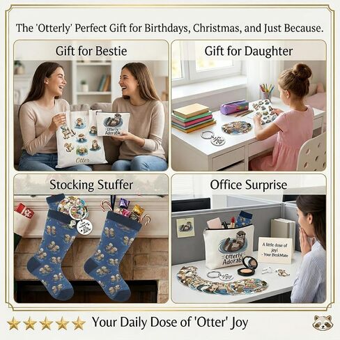 Otter Gifts for Women – Otter Lover Gift Set with Novelty Socks,50 Waterproof Stickers – Birthday, Christmas, Friendship Gifts for Daughter,Mom,Friends, Sister, Wife in Saudi Arabia