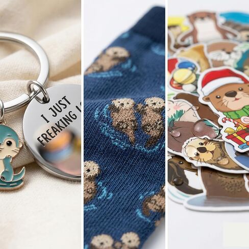 Otter Gifts for Women – Otter Lover Gift Set with Novelty Socks,50 Waterproof Stickers – Birthday, Christmas, Friendship Gifts for Daughter,Mom,Friends, Sister, Wife in Saudi Arabia