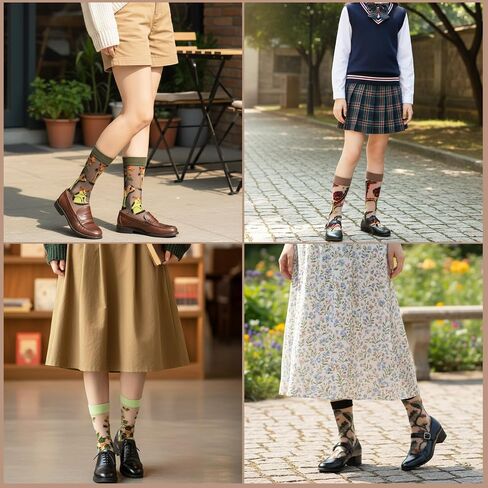5 Pairs Mesh Socks for Women Summer Lace Socks Women Transparent Floral Sheer-Socks with Designs Mesh Sock Summer Transparent Lace Floral Sock for Woman in Saudi Arabia