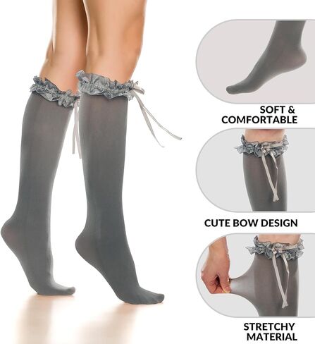 Benefeet Sox جوارب طويلة إلى الركب مع القوس النساء الفتيات جوارب النايلون جميلة يتوهم لوليتا الجنية جوارب أنبوب طويل زي جورب in Kuwait