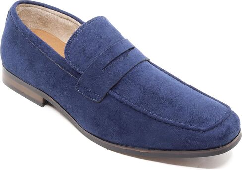 Men's Faux Suede Penny Loafer, Slip-On Dress Shoe, Available in Beige, Blue, and Grey in Kuwait