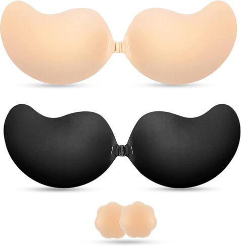 2 Pieces Sticky Bra, Backless Strapless Bra Push Up, Adhesive Invisible Lift Up Bras in Saudi Arabia
