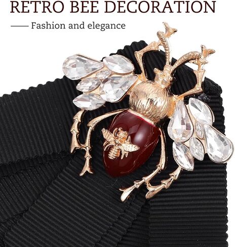 Retro Bee Bow Brooch Pin for Women Pre-Tied Bow Tie Collar Accessory with Locking Pin for Shirts Skirts Party and Daily Wear in Kuwait