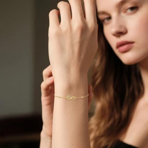 ELFRONT 14k الذهب الأصفر الإيمان الصليب سوار إنفينيتي الصليب أساور الذهب الحقيقي مجوهرات المسيحية للنساء الإناث الذهب الحقيقي هدية الدينية in Kuwait