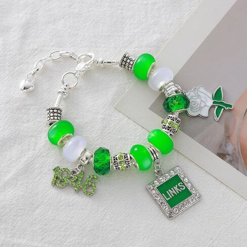 Metal Rose Flower Green 1946 The Incorporated Links Bracelets Jewelry Community Women Gifts Elegant in Kuwait