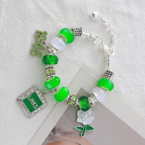 Metal Rose Flower Green 1946 The Incorporated Links Bracelets Jewelry Community Women Gifts Elegant in Kuwait