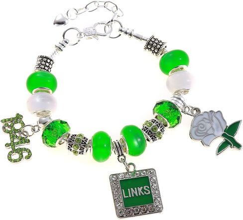 Metal Rose Flower Green 1946 The Incorporated Links Bracelets Jewelry Community Women Gifts Elegant in Kuwait