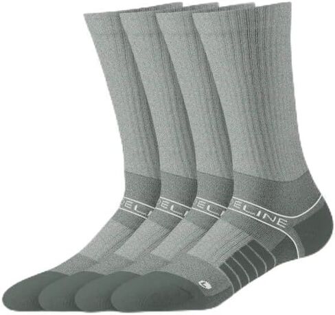 Strideline 4-Pack Premium Combed Cotton Unisex Crew Socks – Cushioned, Moisture-Wicking, All-Day Comfort in Saudi Arabia