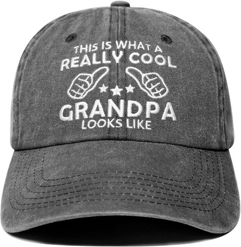 Grandpa Gifts, Grandpa Hat, Fathers Day Christmas Birthday Gifts for Grandpas - Adjustable Washed Cotton Baseball Cap in Saudi Arabia