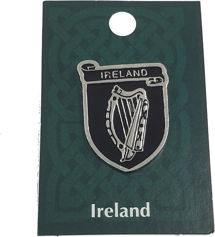 Irish Coat of Arms Pewter Mini Badge/Pin – Family Crest Lapel Pin – 1" x ¾" – Pewter in Saudi Arabia