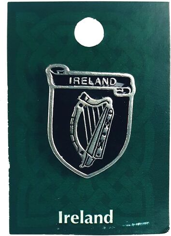 Irish Coat of Arms Pewter Mini Badge/Pin – Family Crest Lapel Pin – 1" x ¾" – Pewter in Saudi Arabia
