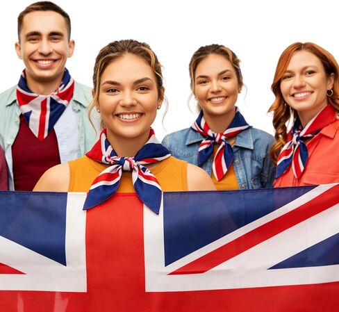 WEITBF 2 Pack United Kingdom UK British Flag Bandana Union Jack Scarf Bandanas Headband - 100% Cotton, 22 x 22 inch in Saudi Arabia