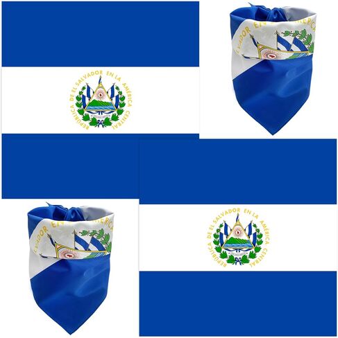 WEITBF 2 Pack El Salvador Flag Bandana Salvadoran Scarf Bandanas Headband - 100% Cotton, 22 x 22 inch in Saudi Arabia