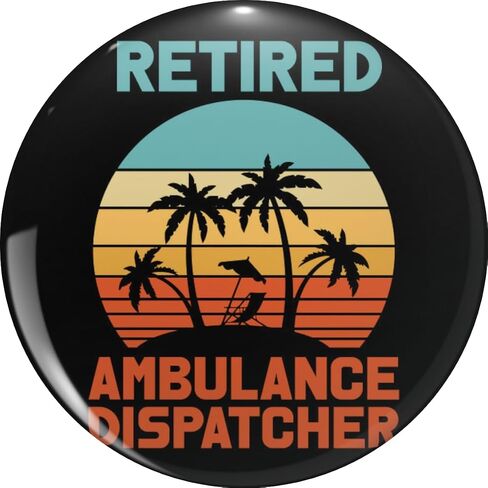Retired Ambulance Dispatcher - Vintage Sunset Metal Lapel Pin Tie Tack Pinback 0.75" in Kuwait
