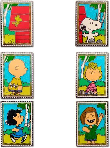 Peanuts Post Stamp Mystery Enamel Pin Blind Box Series, Charlie Brown, Lucy, Peppermint Patty, Sally, Snoopy or Woodstock in Kuwait