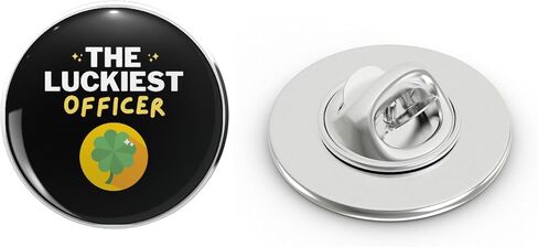 The luckiest officer Metal Lapel Pin Tie Tack Pinback 0.75" in Kuwait
