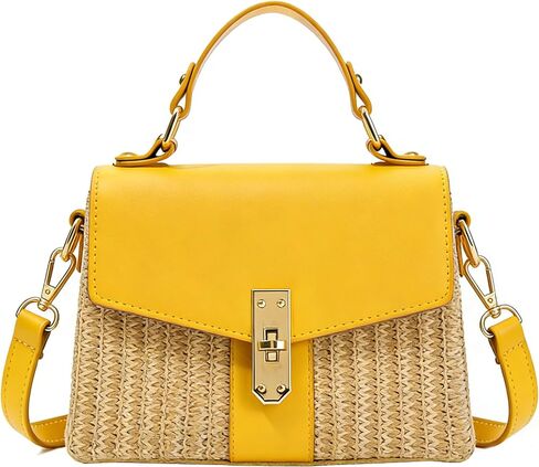 Fashion Summer Straw Woven Women's Purse Vacation Box Handbag Beach Crossbody Bag Shoulder Beach bags in Kuwait