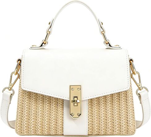 Fashion Summer Straw Woven Women's Purse Vacation Box Handbag Beach Crossbody Bag Shoulder Beach bags in Kuwait