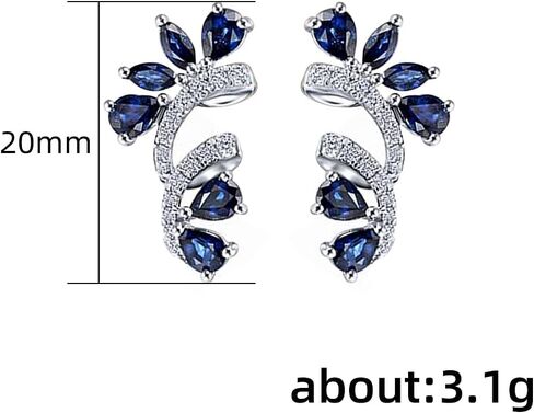 أقراط زركونيا مكعبة زرقاء غير منتظمة الشكل هندسية للنساء تصميم فريد من نوعه مجوهرات الزفاف العصرية in Kuwait