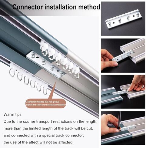 Aluminum Curtain Track 100cm 420cm 2 Layer Ceiling Rail with Silent Rollers for Curtains Window Balcony Office Hotels Clinics Blue 420cm/13.8ft in Saudi Arabia
