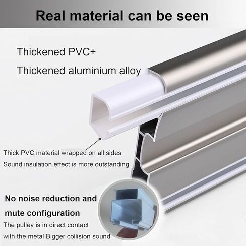 Aluminum Curtain Track 100cm 420cm 2 Layer Ceiling Rail with Silent Rollers for Curtains Window Balcony Office Hotels Clinics Blue 420cm/13.8ft in Saudi Arabia
