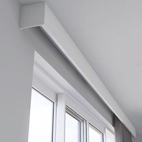 3 in 1 Curtain Rod with Valance Wall Ceiling Mount Decorative Black Window Panel 1m Size Light Blocking Design for Home Decor Easy Installation in Saudi Arabia