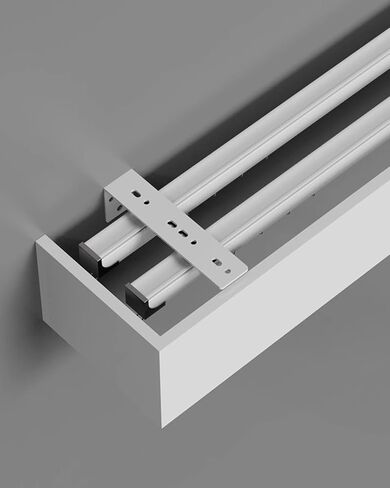 White Aluminum Curtain Track System for Bedroom Silent Roller Blinds Ceiling Wall Mount Double Track Valance Included Perfect for Home Decor on in Saudi Arabia