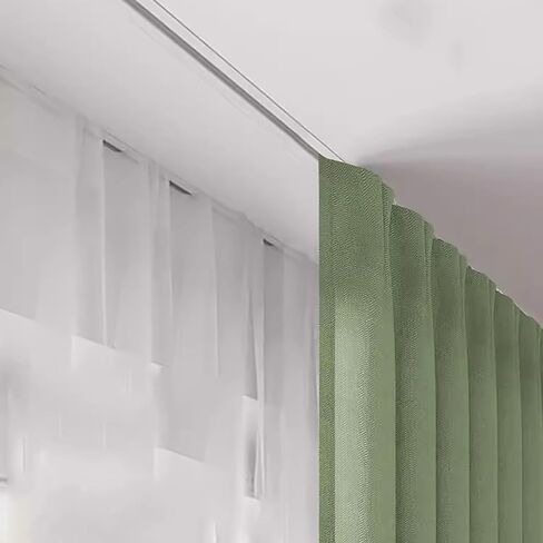 Adjustable Ceiling Mounted Curtain Track System Hidden Aluminum Rod for Room Dividers Length 3m to 9m Perfect for Modern Home Décor (7.9m) in Saudi Arabia