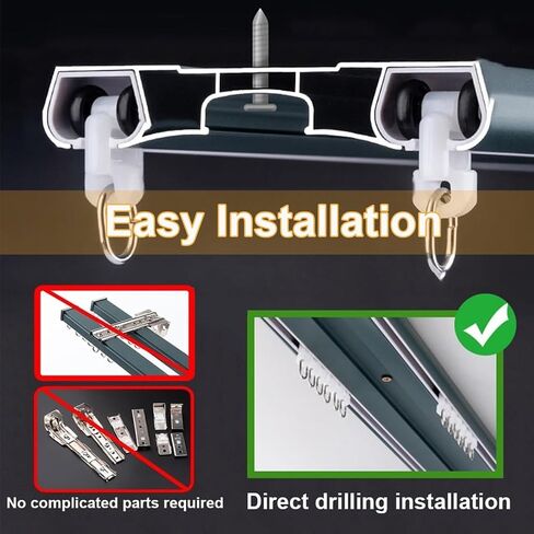 Aluminum Curtain Track 2 Layer Ceiling Mount 1 6m Silent Sliding Drapery Rod Gold Privacy Solution for Living Room & Bedroom (2.5m) in Saudi Arabia