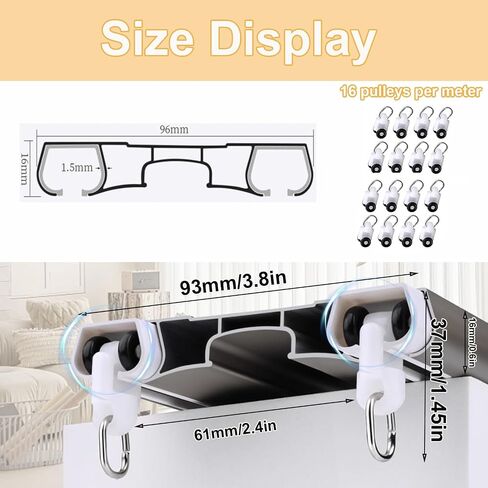 Aluminum Curtain Track 2 Layer Ceiling Mount 1 6m Silent Sliding Drapery Rod Gold Privacy Solution for Living Room & Bedroom (2.5m) in Saudi Arabia
