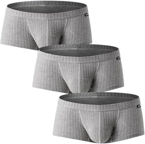 Men Low Rise Boxer Briefs 4-Way Stretch Breathable Moisture 95% Viscose 5% Spandex 3-Pack in Kuwait