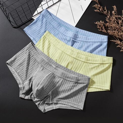 Men Low Rise Boxer Briefs 4-Way Stretch Breathable Moisture 95% Viscose 5% Spandex 3-Pack in Kuwait