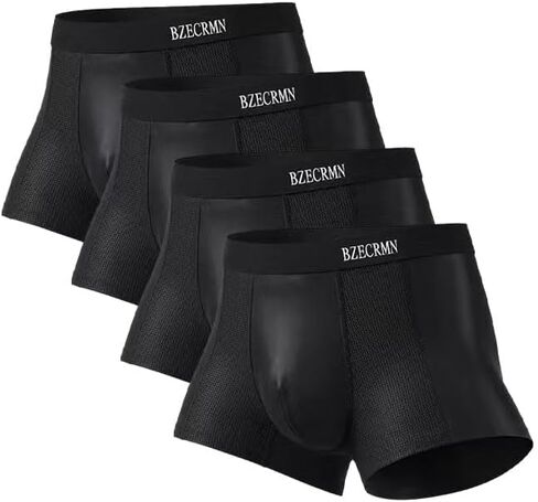 2026 New Ice Silk Satin Men’s Boxer Briefs, Mesh Breathable Seamless Underwear, 4-Pack in Kuwait