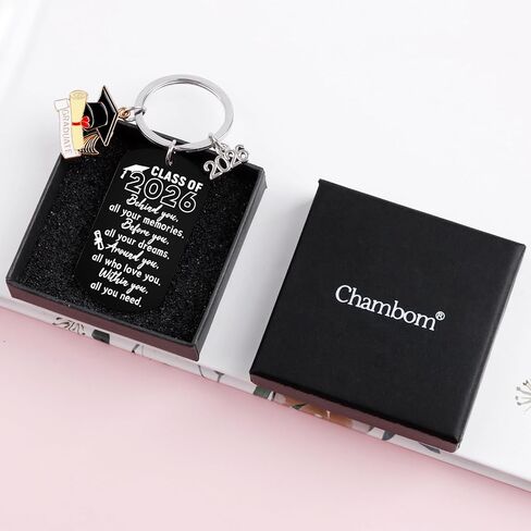 2026 Graduation Gifts for Him Her - Class of 2026 Graduation Keychain, Inspirational Gifts for College Middle High School Student Boys Girls - Black in Kuwait