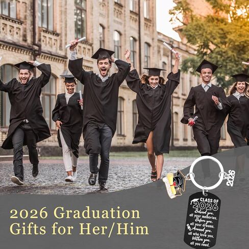2026 Graduation Gifts for Him Her - Class of 2026 Graduation Keychain, Inspirational Gifts for College Middle High School Student Boys Girls - Black in Kuwait