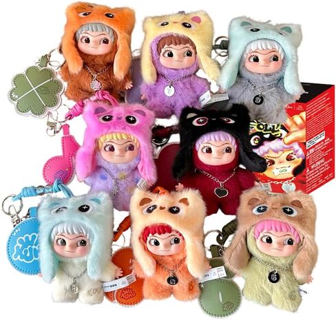 Plush Blind Box, Cute WAKUKU On A Roll Series 1PC Soft Stuffed Mystery Box Keychain, Kawaii Vinyl Plush Bag Charms Collectible for Birthday Christmas Party Decor(1Pcs Random Box) in Saudi Arabia