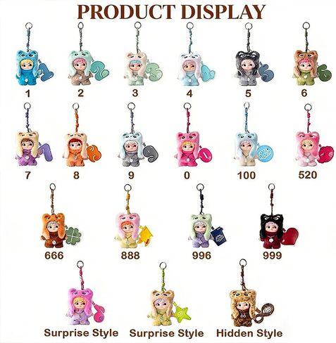 Plush Blind Box, Cute WAKUKU On A Roll Series 1PC Soft Stuffed Mystery Box Keychain, Kawaii Vinyl Plush Bag Charms Collectible for Birthday Christmas Party Decor(1Pcs Random Box) in Saudi Arabia