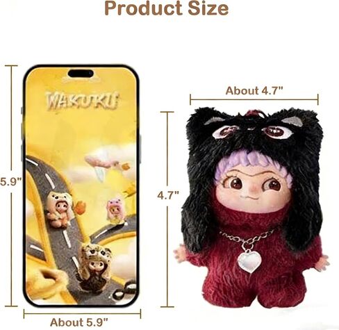 Plush Blind Box, Cute WAKUKU On A Roll Series 1PC Soft Stuffed Mystery Box Keychain, Kawaii Vinyl Plush Bag Charms Collectible for Birthday Christmas Party Decor(1Pcs Random Box) in Saudi Arabia