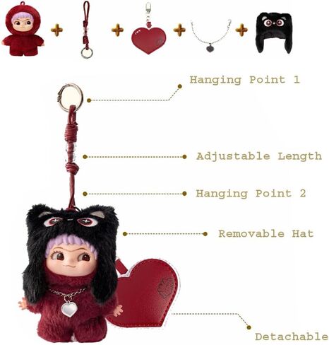Plush Blind Box, Cute WAKUKU On A Roll Series 1PC Soft Stuffed Mystery Box Keychain, Kawaii Vinyl Plush Bag Charms Collectible for Birthday Christmas Party Decor(1Pcs Random Box) in Saudi Arabia