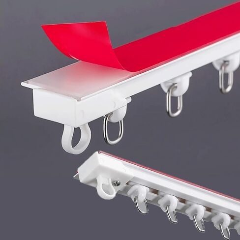 Self Adhesive Curtain Track No Drilling Required for Ceiling or Wall Perfect for Bunk Beds Bay Windows & Room Dividers (2m/6.6ft) in Saudi Arabia