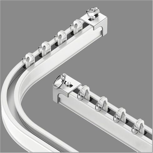 Flexible & Foldable Curtain Track for Ceiling or Wall, Curved Aluminum Sliding Rail, Room Divider Track Set for Windows, Living Room, Bedroom (1.40m/4.59FT) in Saudi Arabia