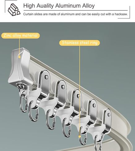 Flexible Ceiling Curtain Track System Adjustable 1 8m Sliding Rod Bracket for Living Room & Home Decor 7m (22.9ft) White Single Rail Curtain Solution in Saudi Arabia