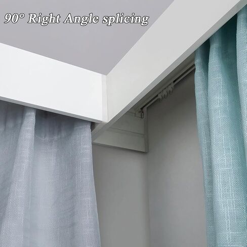 Heavy Duty Aluminum Double Row Curtain Track 5.3m (17.4ft) Ceiling/Wall Mount Room Divider for Living Room Bedroom Hotel Villa Durable Curtain Pelmet Box in Saudi Arabia