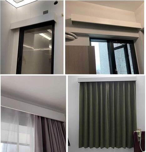 Heavy Duty Aluminum Double Row Curtain Track 5.3m (17.4ft) Ceiling/Wall Mount Room Divider for Living Room Bedroom Hotel Villa Durable Curtain Pelmet Box in Saudi Arabia