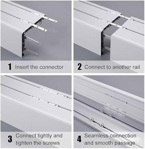 Heavy Duty Aluminum Double Row Curtain Track 5.3m (17.4ft) Ceiling/Wall Mount Room Divider for Living Room Bedroom Hotel Villa Durable Curtain Pelmet Box in Saudi Arabia