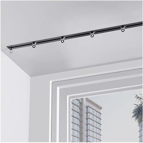 Hidden Aluminum Ceiling Curtain Track, 19ft/5.79m, Privacy Room Divider, Built-in Curtain Rail for Seamless Space Separation (White) in Saudi Arabia