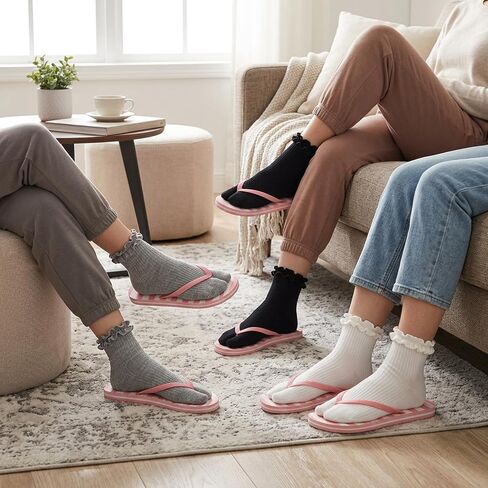 6Pairs Japanese Split Toe Socks for Men and Women, Comfortable Socks for Daily Wear with Sneakers and Sandals in Saudi Arabia