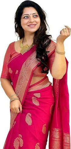 Women’s Banarasi Silk Saree with Rich Zari Work | Elegant Bridal & Festive Indian Ethnic Wear in Saudi Arabia