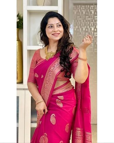 Women’s Banarasi Silk Saree with Rich Zari Work | Elegant Bridal & Festive Indian Ethnic Wear in Saudi Arabia
